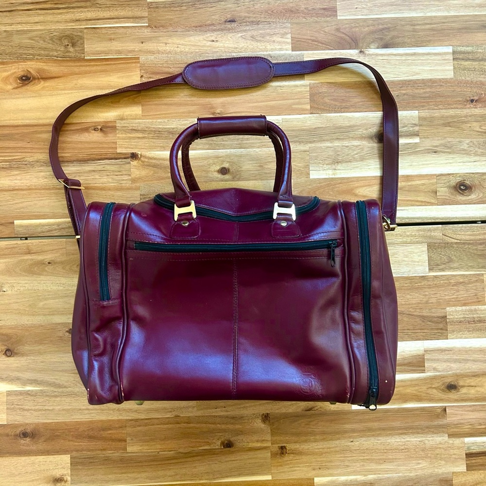 Gonari Colombia Burgundy Genuine Leather Carry On Bag High End Luggage Bag
